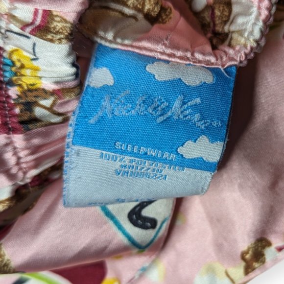 Nick & Nora Pink Satin Sock Monkey Pajama Bottoms Size Small/6X - Picture 7 of 8